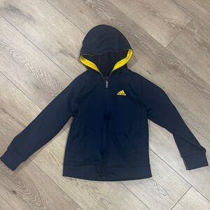 Adidas Kids Black and Yellow Hoodie